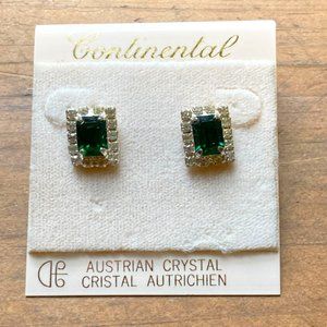 Continental emerald green crystal earrings